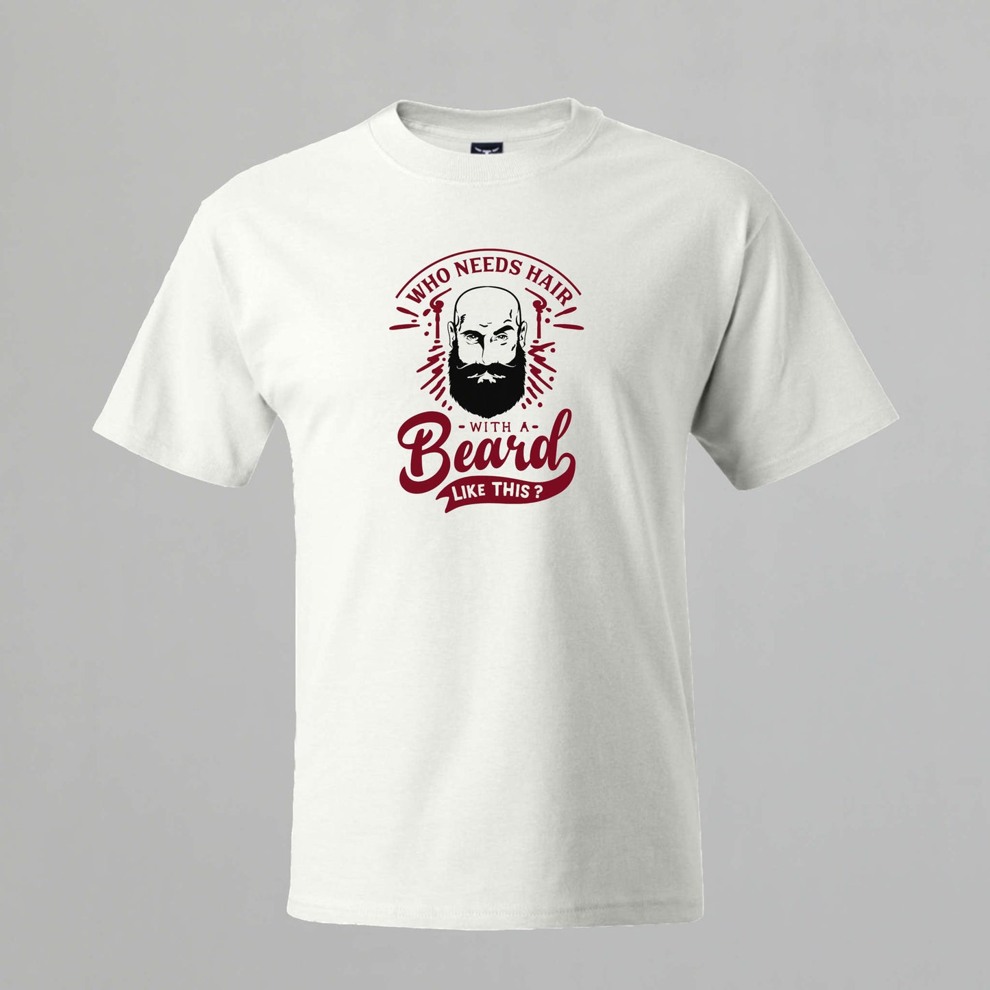 T-shirt for Men. Who Needs Hair with a Beard Like This.